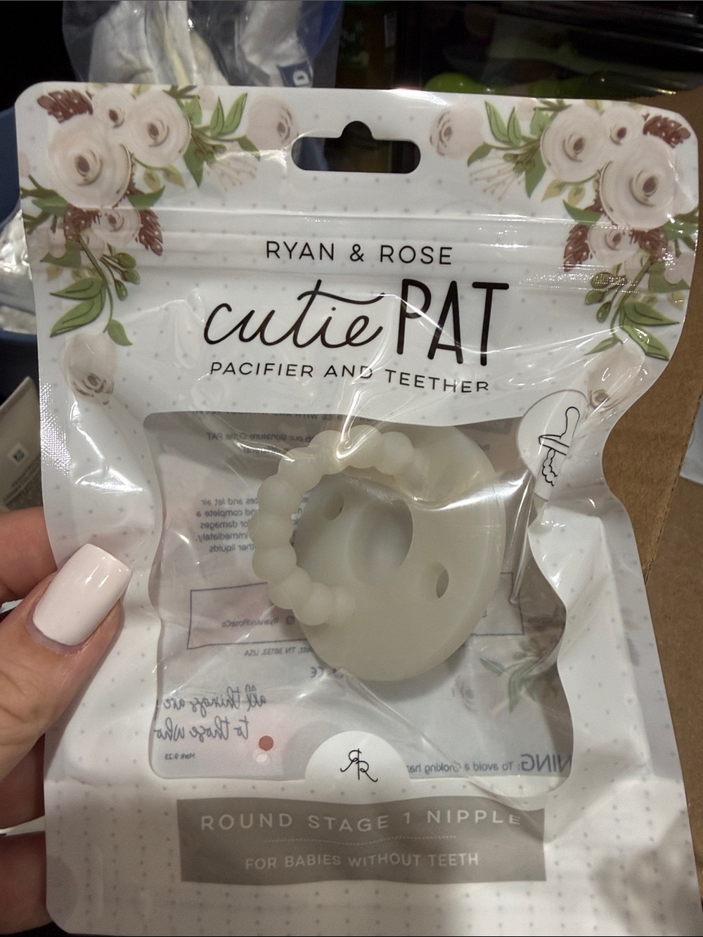 Cutie Pat Pacifier & Teether — Cream